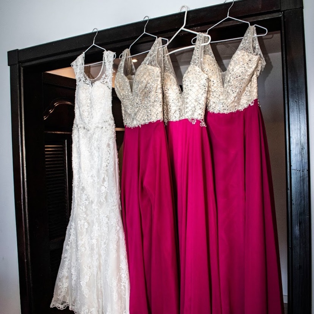 Bride and bridesmaid dresses